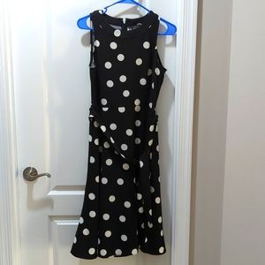 Black and White party dress with a belt